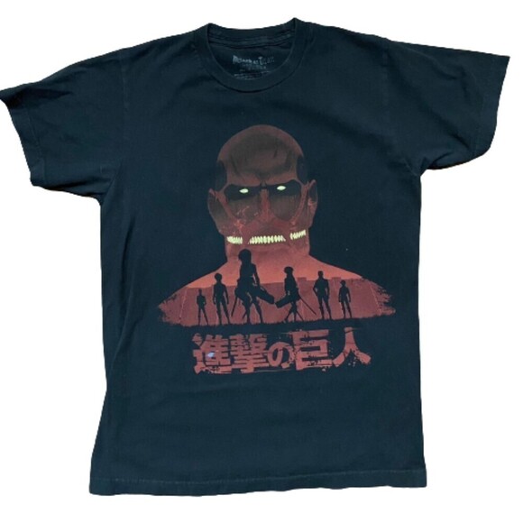 Attack On Titan Colossal Titan Red Black T-Shirt Anime Unisex Size Small - Picture 1 of 8